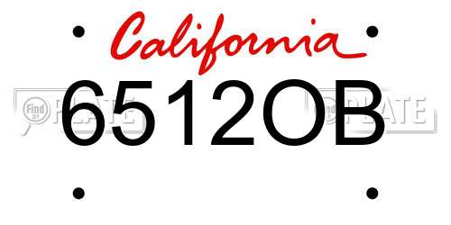 6512OB California License Plate