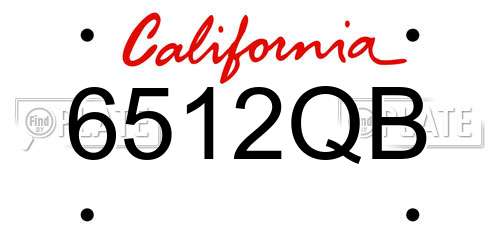 6512QB California License Plate