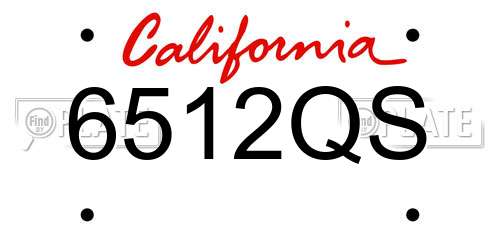 6512QS California License Plate