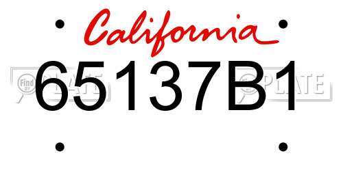 65137B1 California License Plate