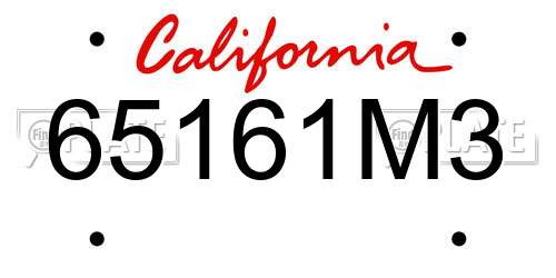 65161M3 California License Plate