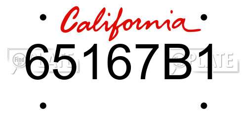 65167B1 California License Plate