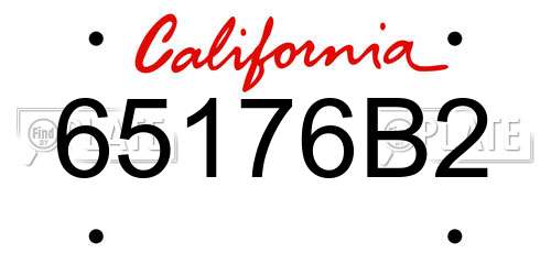 65176B2 California License Plate