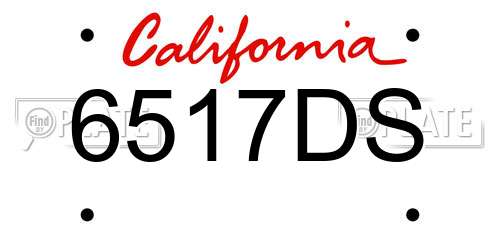 6517DS California License Plate