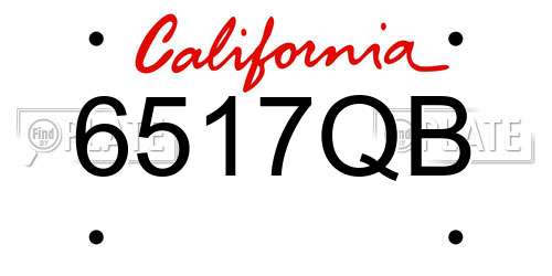 6517QB California License Plate