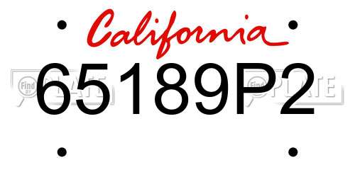 65189P2 California License Plate