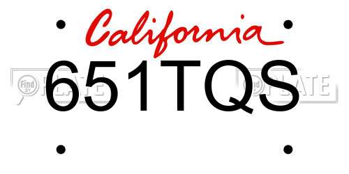 651TQS California License Plate
