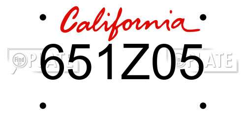 651Z05 California License Plate