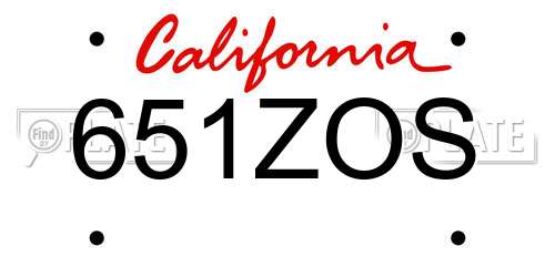 651ZOS California License Plate