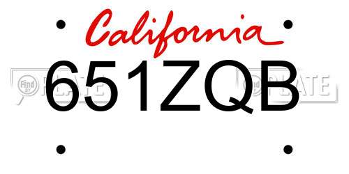 651ZQB California License Plate