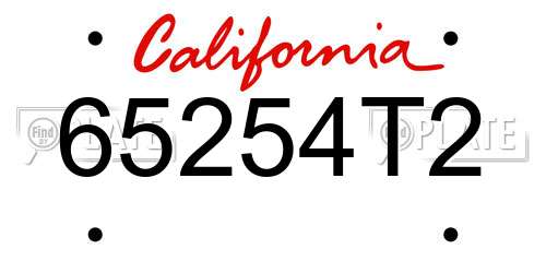65254T2 California License Plate
