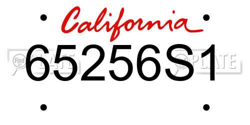 65256S1 California License Plate