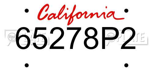 65278P2 California License Plate