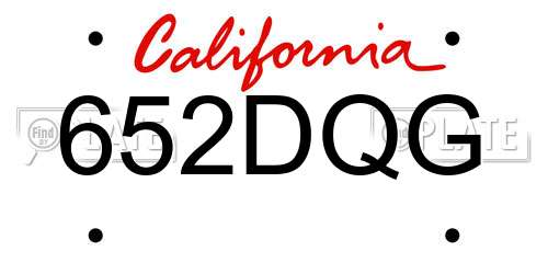 652DQG California License Plate