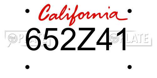 652Z41 California License Plate