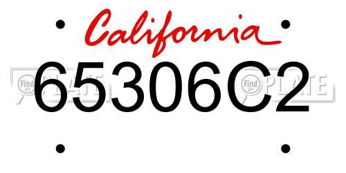 65306C2 California License Plate