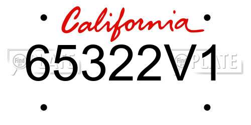 65322V1 California License Plate