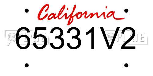 65331V2 California License Plate
