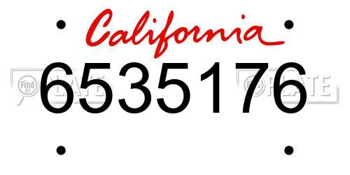 6535176 California License Plate