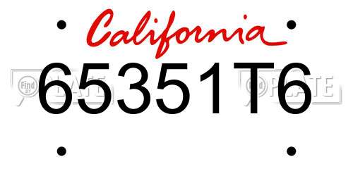 65351T6 California License Plate