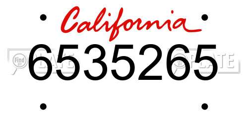 6535265 California License Plate