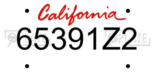 65391Z2 California License Plate