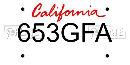 653GFA California License Plate
