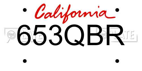 653QBR California License Plate