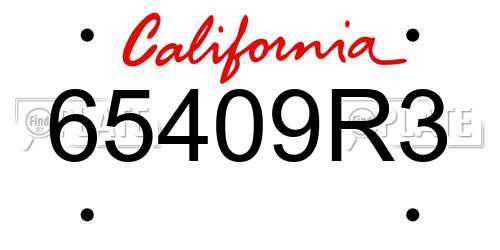 65409R3 California License Plate