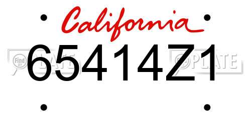 65414Z1 California License Plate