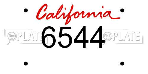 6544 California License Plate