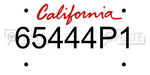 65444P1 California License Plate