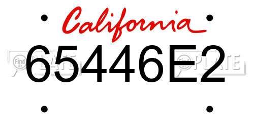 65446E2 California License Plate