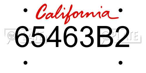 65463B2 California License Plate