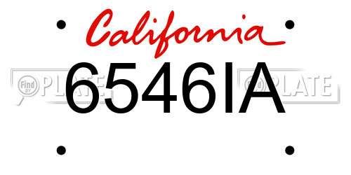 6546IA California License Plate