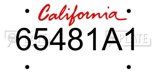 65481A1 California License Plate