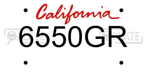 6550GR California License Plate