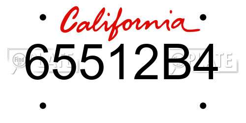 65512B4 California License Plate