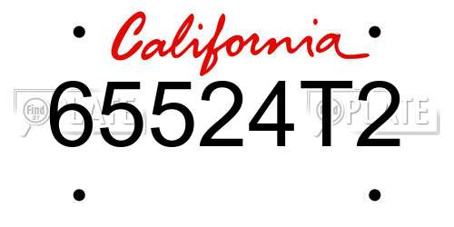 65524T2 California License Plate