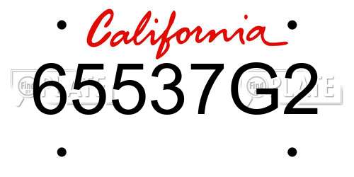 65537G2 California License Plate