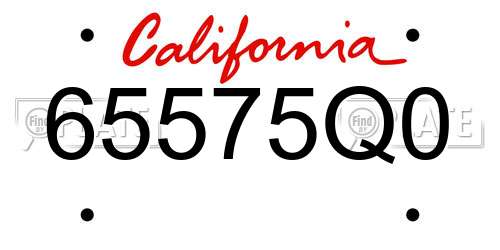 65575Q0 California License Plate