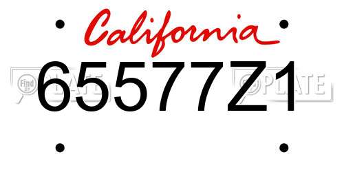 65577Z1 California License Plate