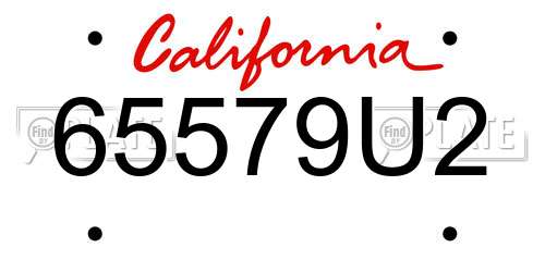 65579U2 California License Plate