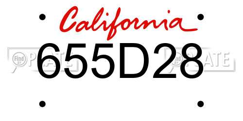 655D28 California License Plate