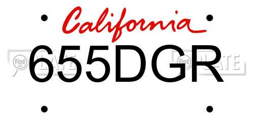 655DGR California License Plate