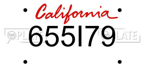 655I79 California License Plate
