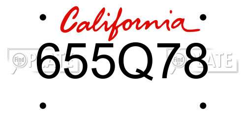 655Q78 California License Plate
