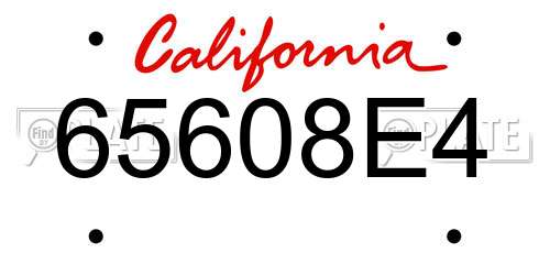 65608E4 California License Plate