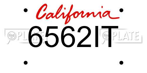 6562IT California License Plate