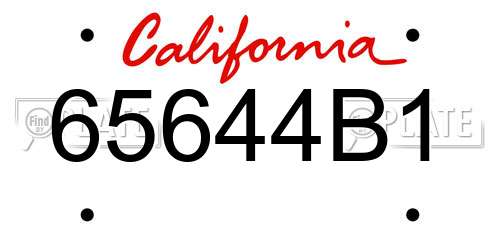 65644B1 California License Plate